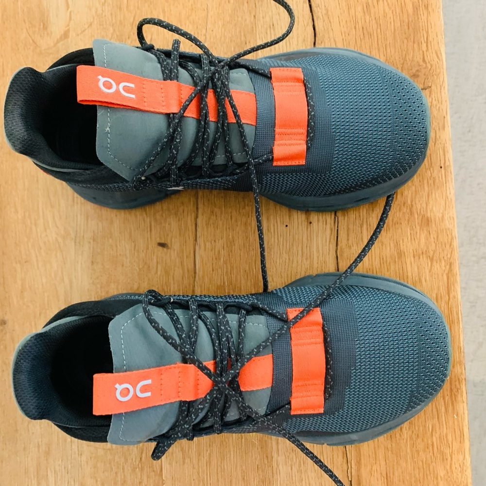 On Running CharcoalGreen and Orange Athletic Shoes